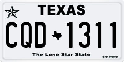 TX license plate CQD1311