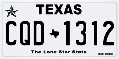 TX license plate CQD1312