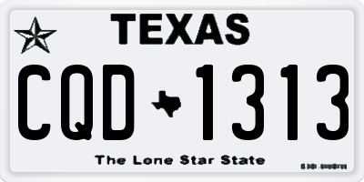 TX license plate CQD1313