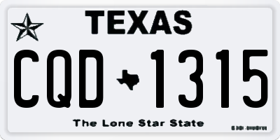 TX license plate CQD1315