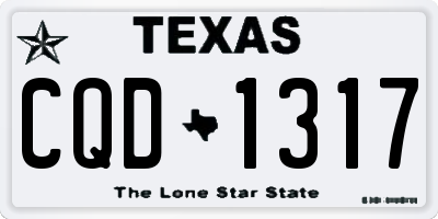 TX license plate CQD1317