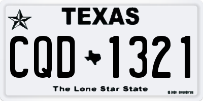 TX license plate CQD1321