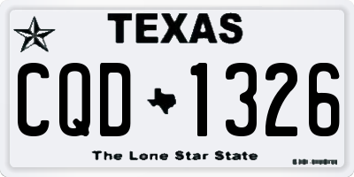 TX license plate CQD1326