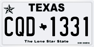 TX license plate CQD1331