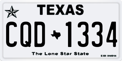 TX license plate CQD1334
