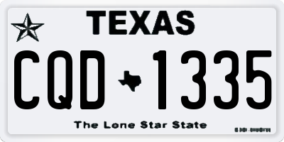 TX license plate CQD1335