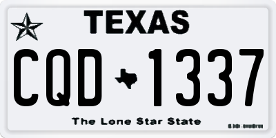 TX license plate CQD1337
