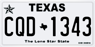 TX license plate CQD1343