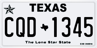 TX license plate CQD1345