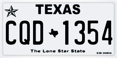 TX license plate CQD1354