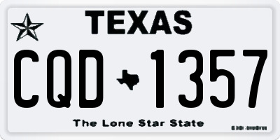 TX license plate CQD1357