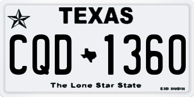 TX license plate CQD1360