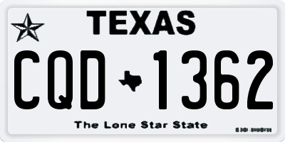 TX license plate CQD1362