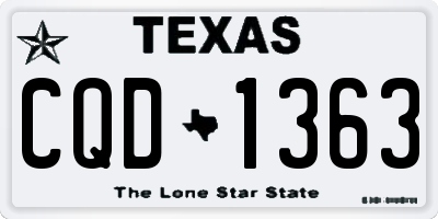 TX license plate CQD1363