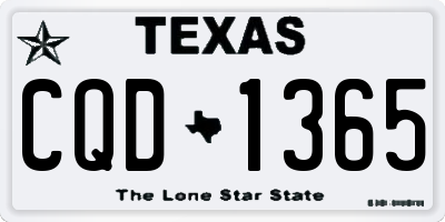 TX license plate CQD1365