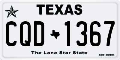 TX license plate CQD1367