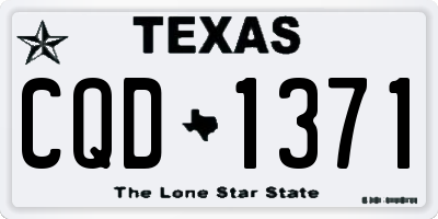 TX license plate CQD1371