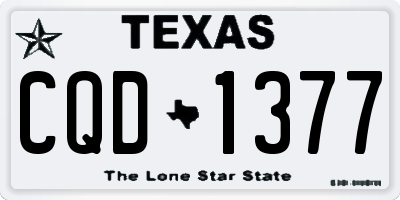 TX license plate CQD1377