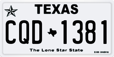 TX license plate CQD1381