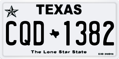 TX license plate CQD1382