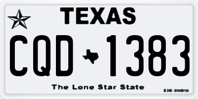TX license plate CQD1383