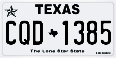 TX license plate CQD1385