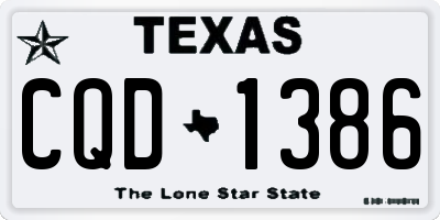 TX license plate CQD1386