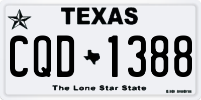 TX license plate CQD1388