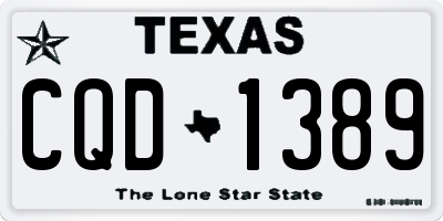 TX license plate CQD1389