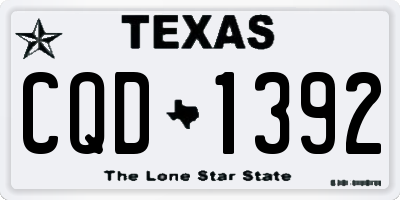 TX license plate CQD1392