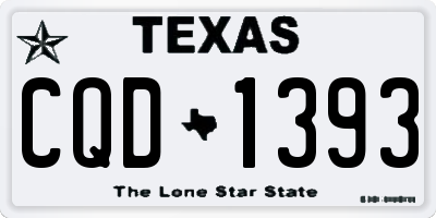TX license plate CQD1393
