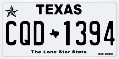 TX license plate CQD1394