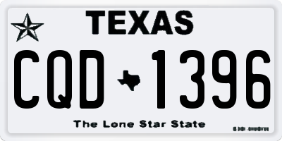 TX license plate CQD1396