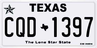 TX license plate CQD1397