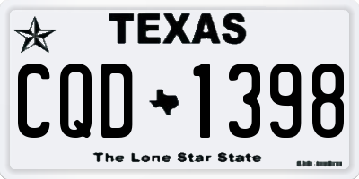 TX license plate CQD1398