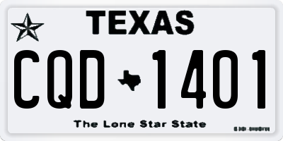TX license plate CQD1401