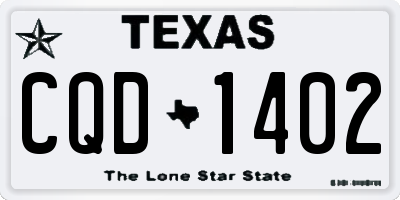 TX license plate CQD1402