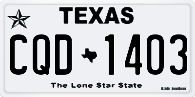 TX license plate CQD1403