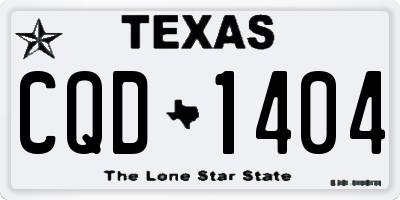 TX license plate CQD1404