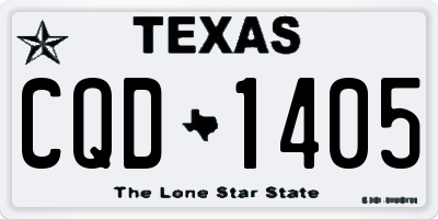 TX license plate CQD1405