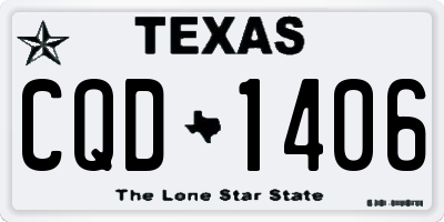 TX license plate CQD1406
