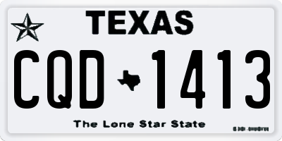 TX license plate CQD1413