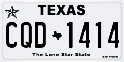 TX license plate CQD1414