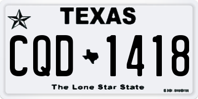 TX license plate CQD1418