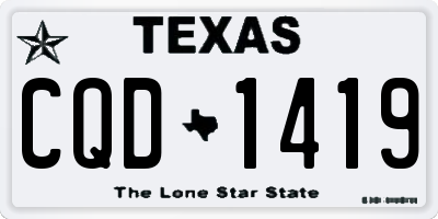 TX license plate CQD1419