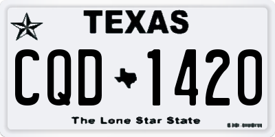 TX license plate CQD1420