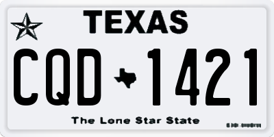 TX license plate CQD1421