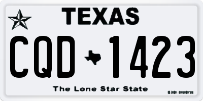 TX license plate CQD1423