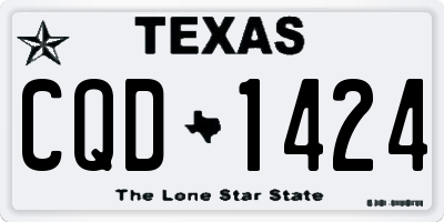 TX license plate CQD1424
