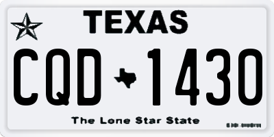 TX license plate CQD1430